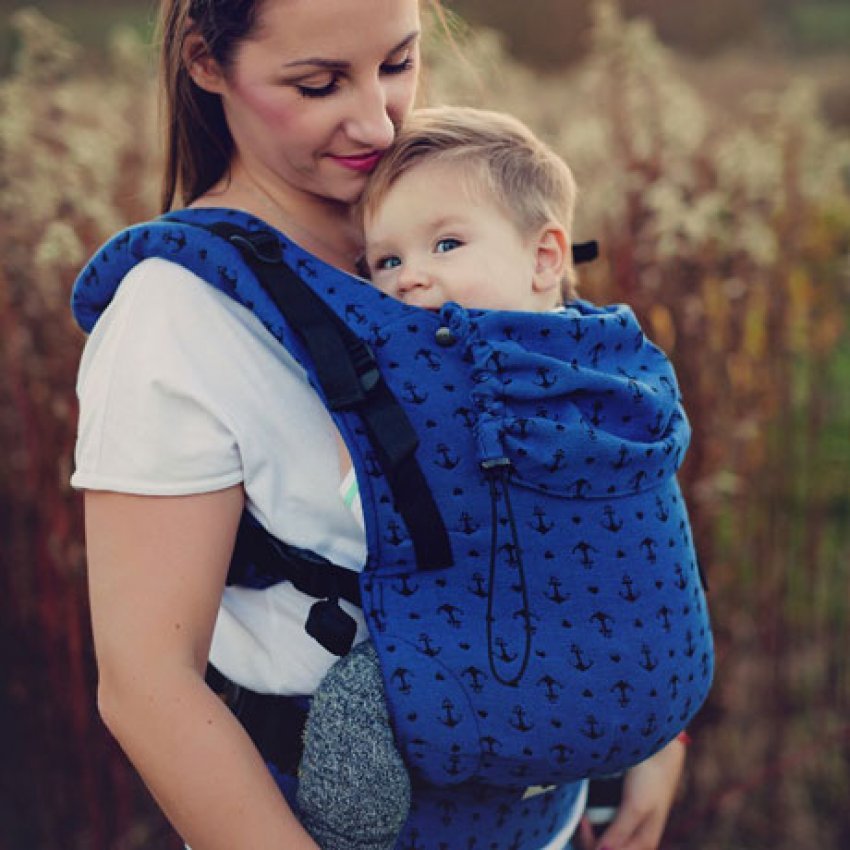 Marsupio Toddler LittleFrog - Navy Anchors